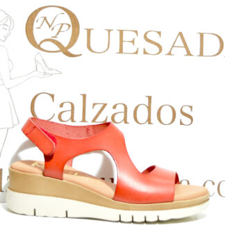 allen sandalia piel carmin cierre velcro