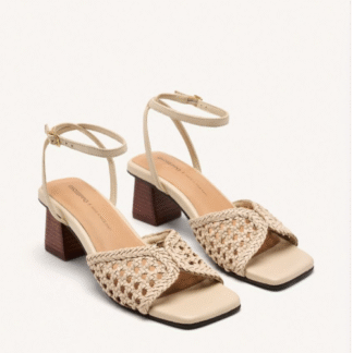 BURNSIDE SANDALIA PIEL TRENZADA BLANCO ROTO