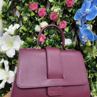 BOLSO PIEL MANO ELEGANT BURDEOS