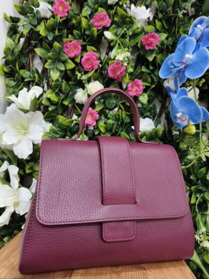 BOLSO PIEL MANO ELEGANT BURDEOS