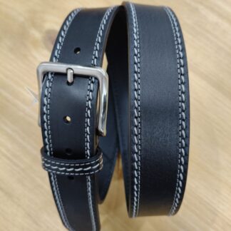 cinturon piel urban cosido doble 40 mm negro