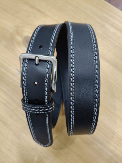 cinturon piel urban cosido doble 40 mm negro