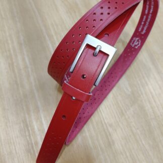 Cinturón Piel ROJO Ambolo Picado 25 mm
