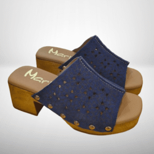 DALLAS ZUECO PIEL CALADO MARINO