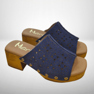 DALLAS ZUECO PIEL CALADO MARINO