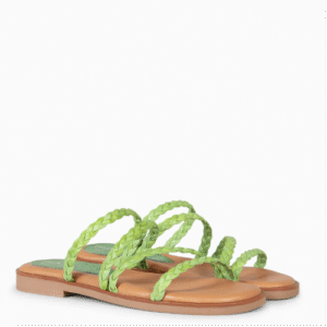 HIDRA SANDALIA PLANA PIEL TRENZADA VERDEAGUA Calzados Quesada (SKU 10134)