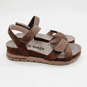 SANDALIA VELCRO MARRON Calzados Quesada (SKU 11015)