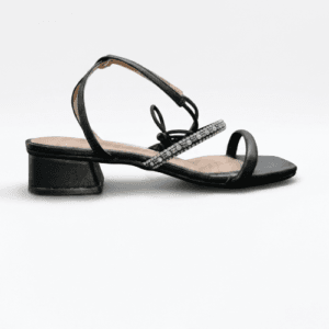 SANDALIA NEGRA LAZO Y BRILLANTES Calzados Quesada (SKU 11073)